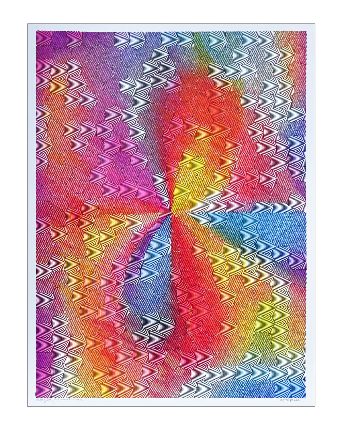 Fading Spiral - 22" × 30" | Framed + Mat 24" × 36"