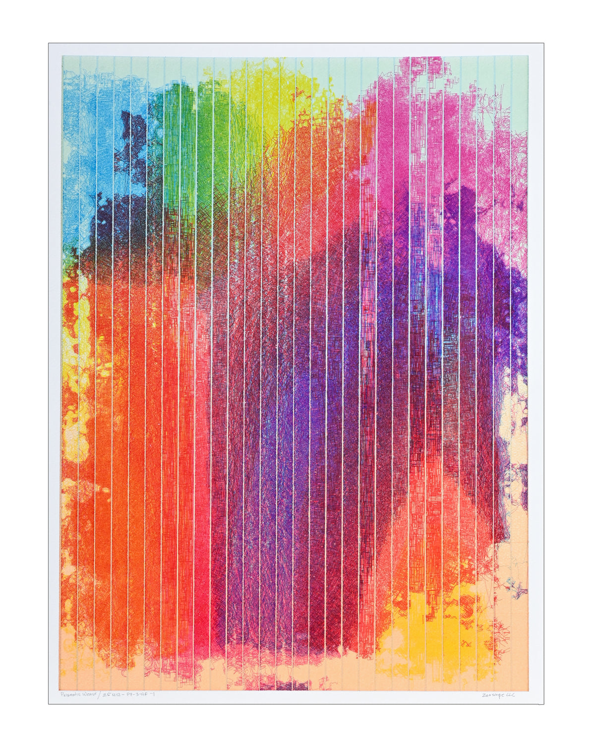 Prismatic Weave - 22" × 30" | Framed + Mat 24" × 36"
