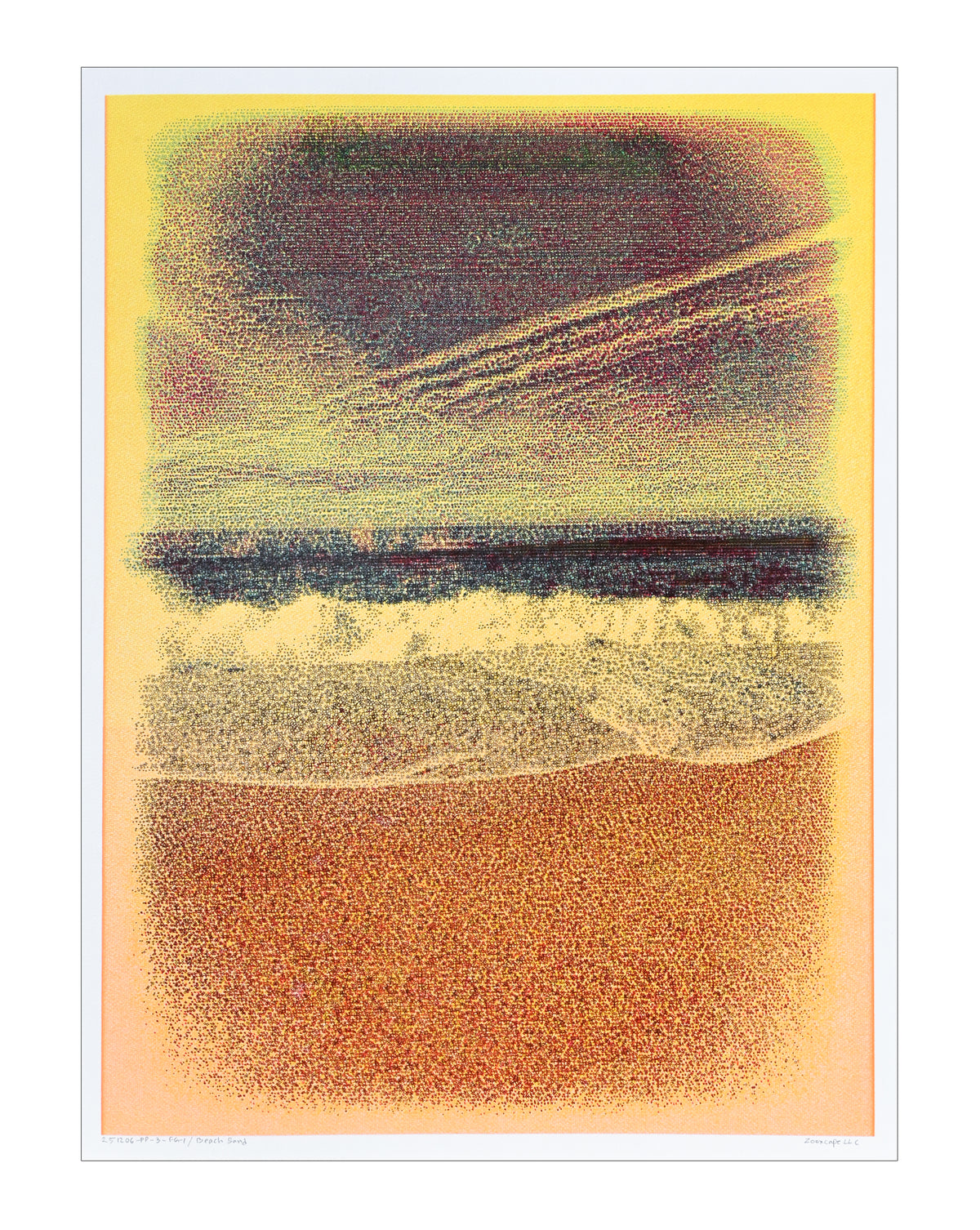 Beach sand - 22" × 30" | Framed + Mat 24" × 36"