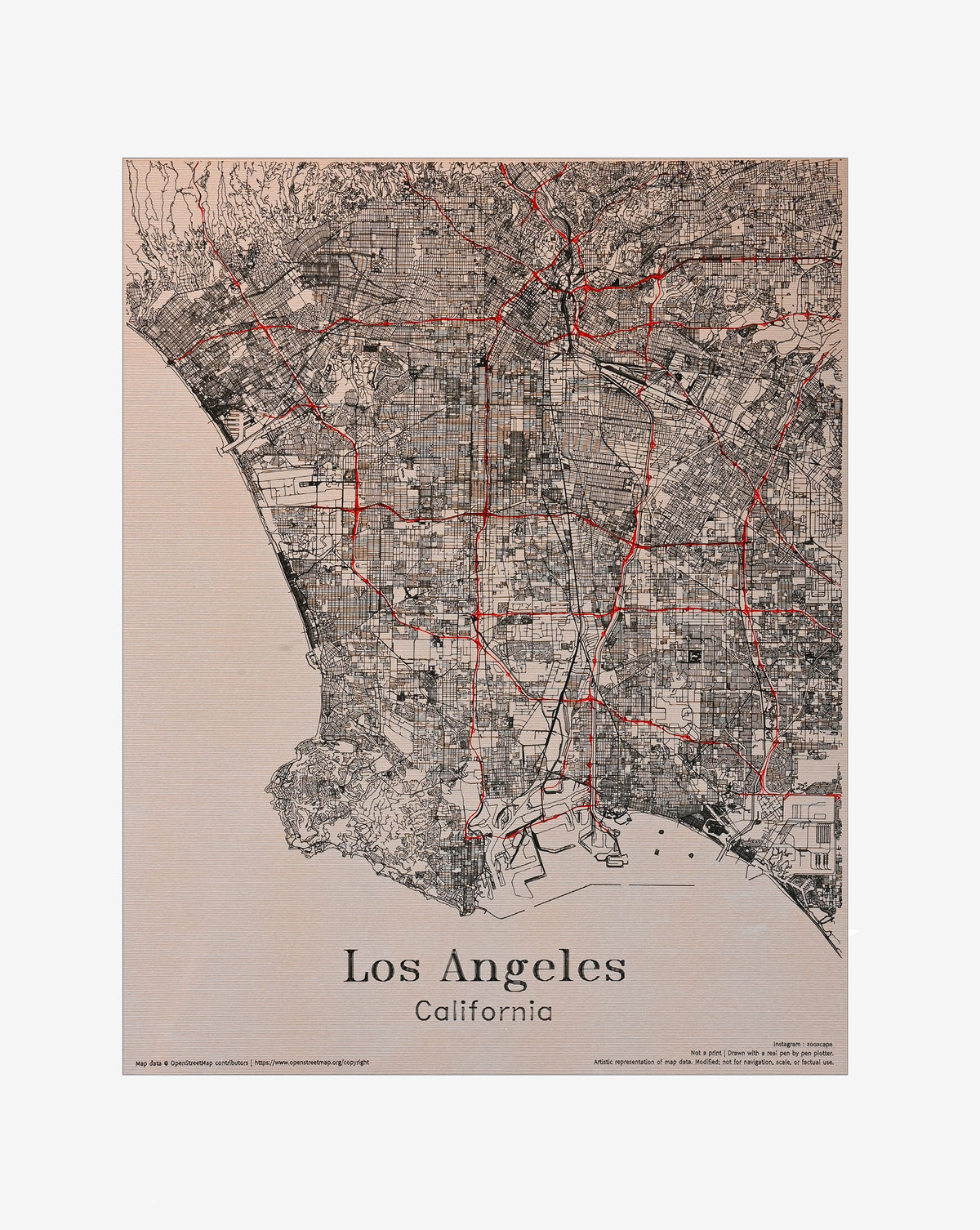 Los Angeles - 1 | Map 16" x 20"