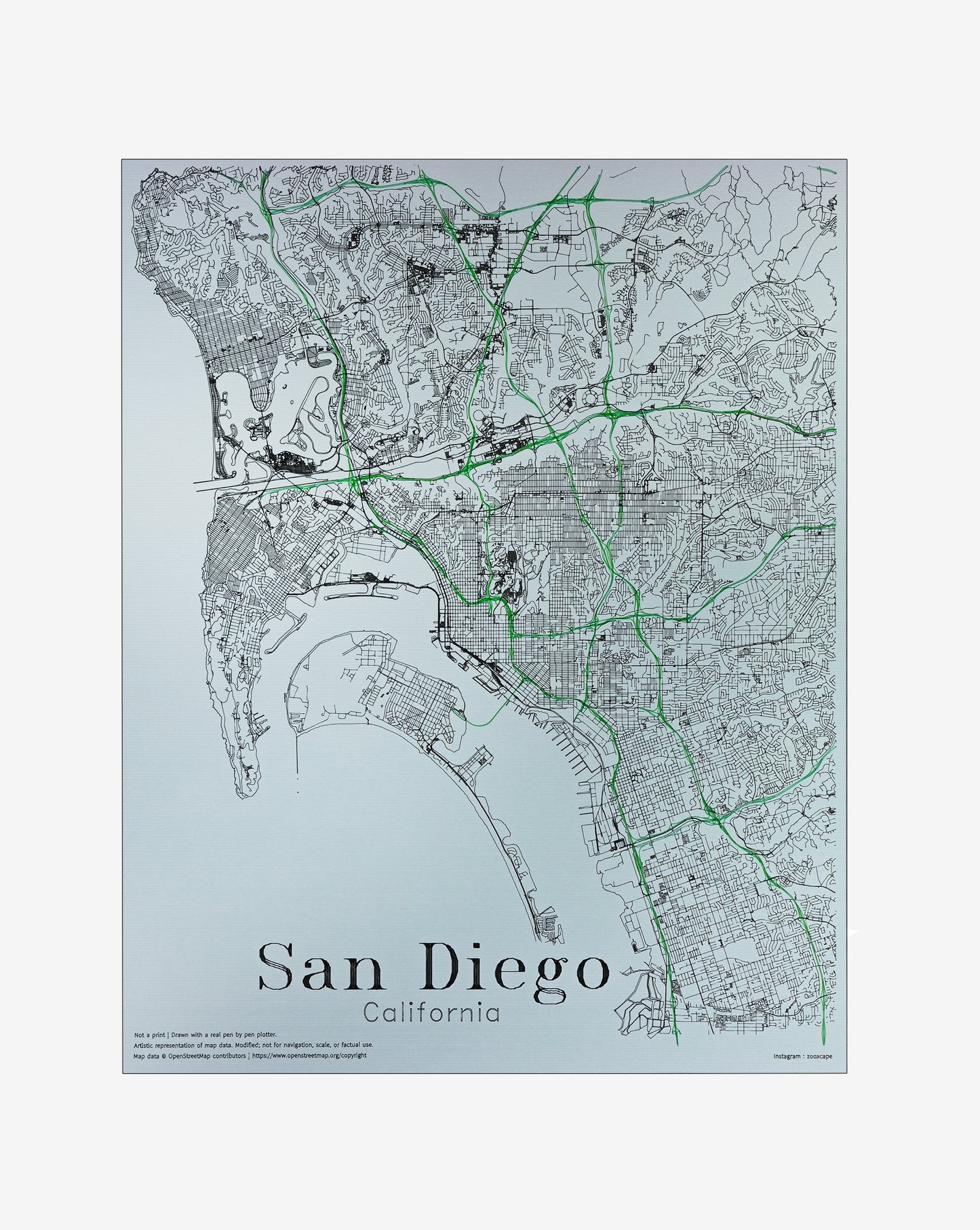 San Diego - 2 | Map 16" x 20"