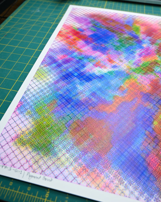 Pigment Burst | Pen Plotter Art | 16" x 20"