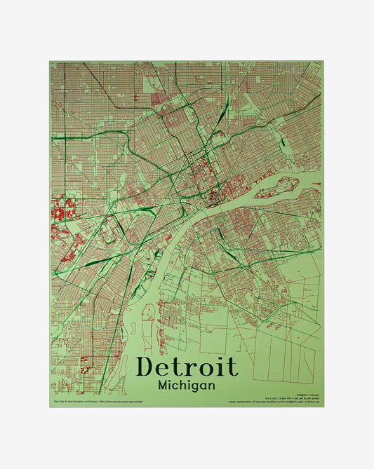 Detroit - 1 | Map 16" x 20"