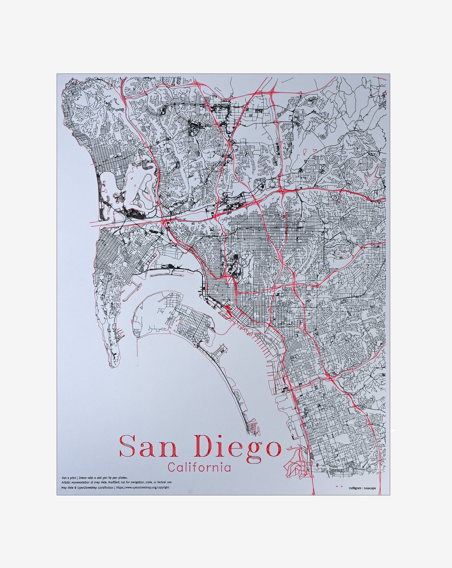 San Diego - 1 | Map 16" x 20"