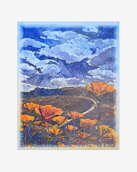 Poppy trail | 16"x20" | Canvas art
