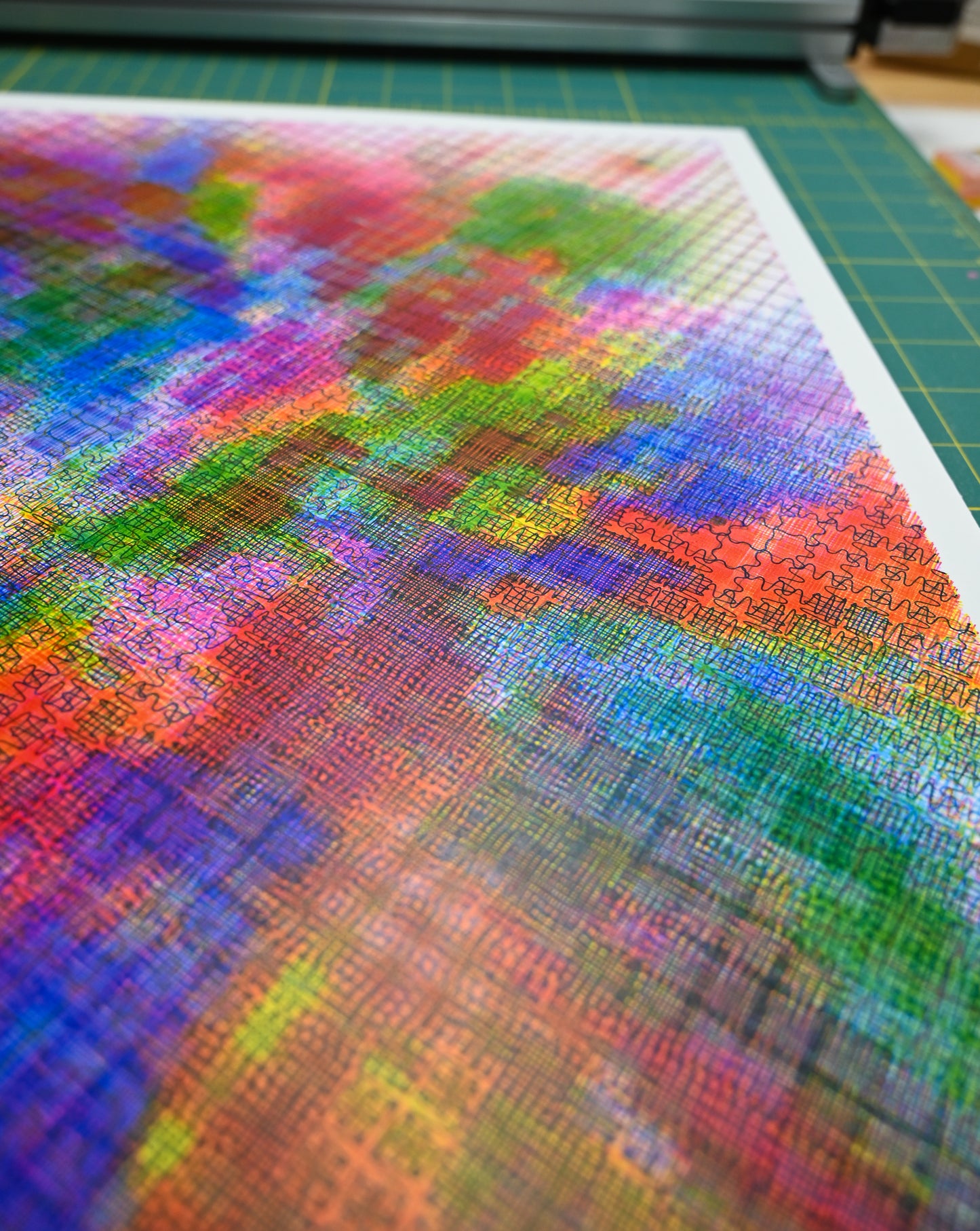 Pigment Burst | Pen Plotter Art | 16" x 20"