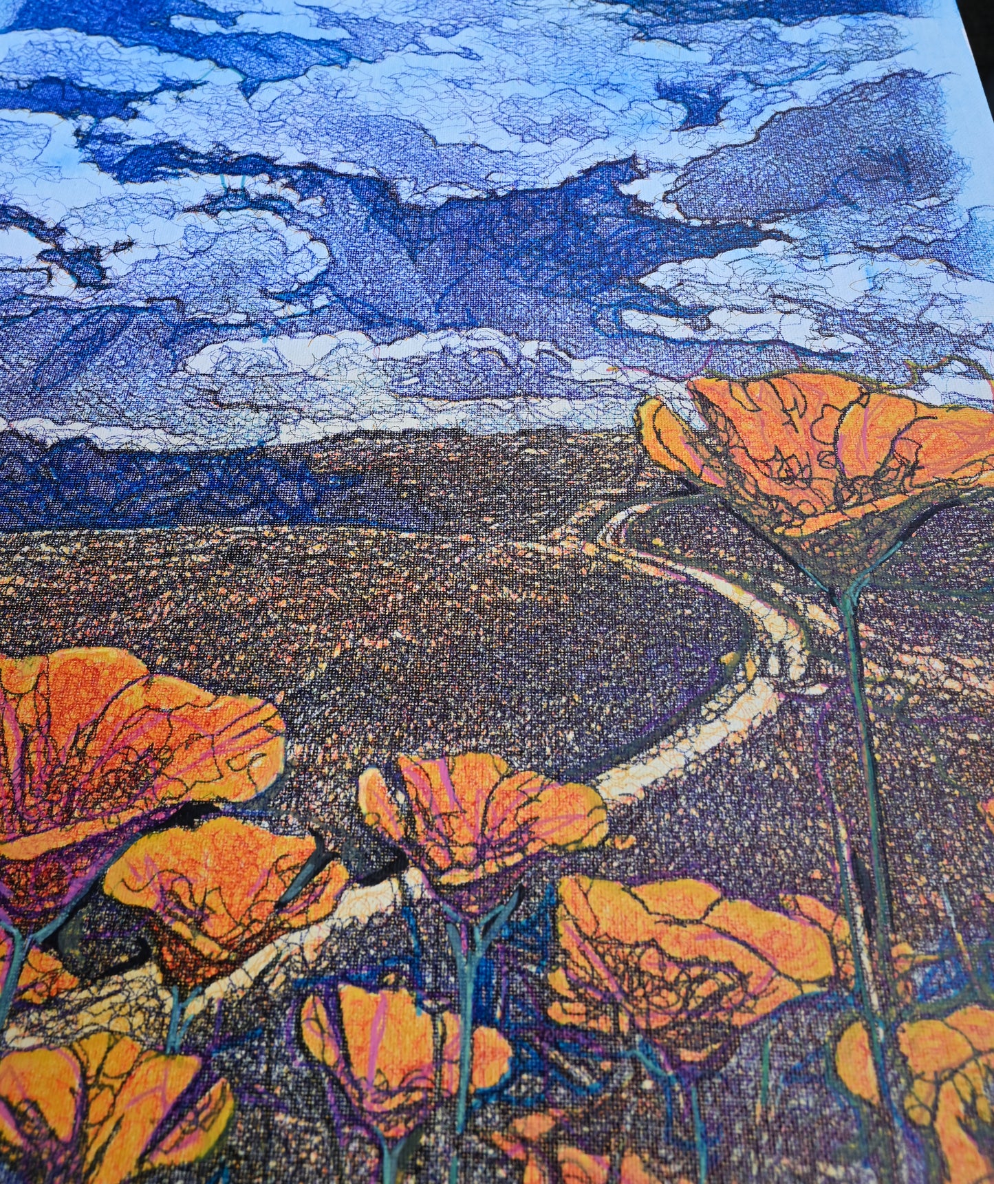 Poppy trail | 16"x20" | Canvas art