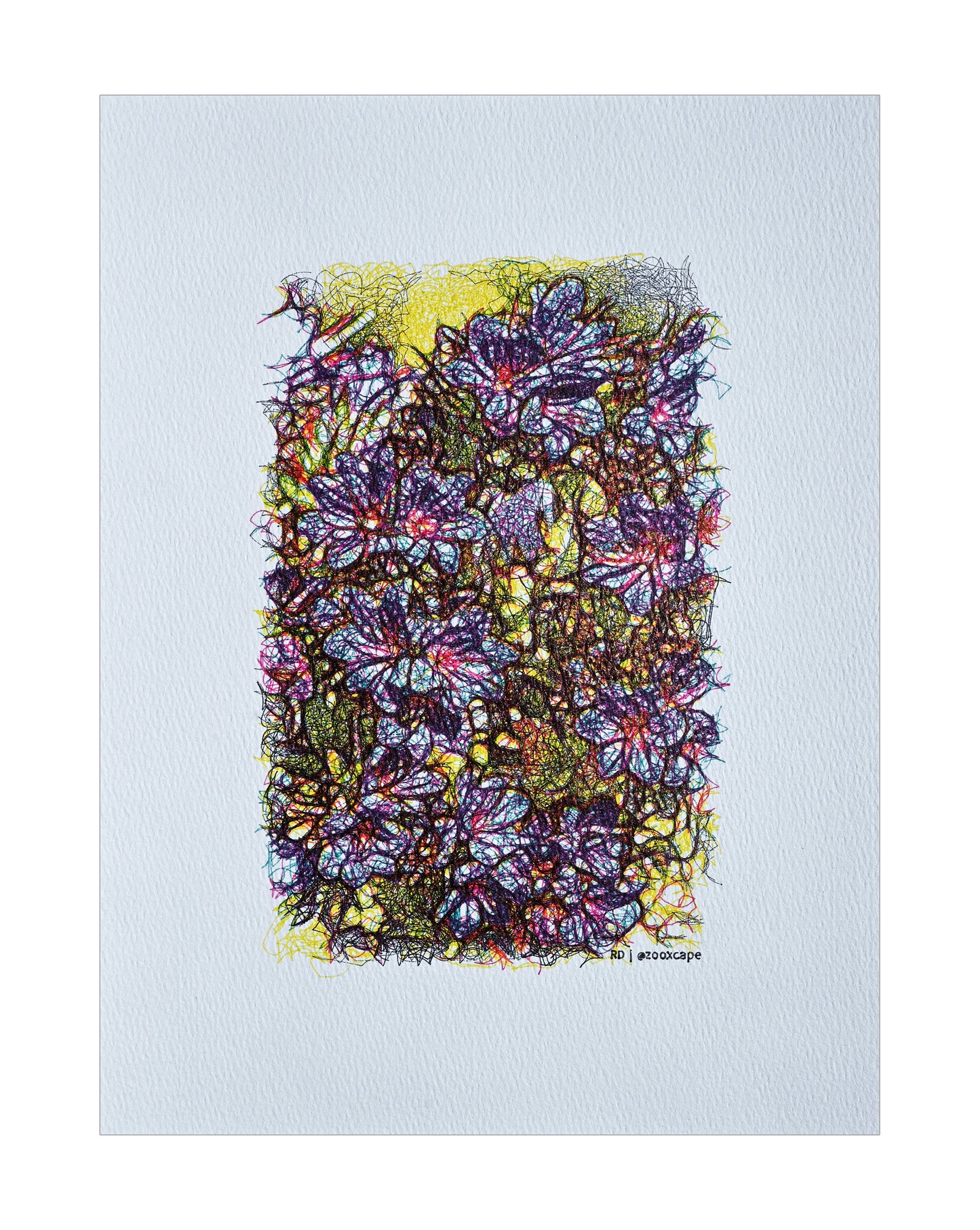 Floral Impression 13 | Generative art | 9" x 12"