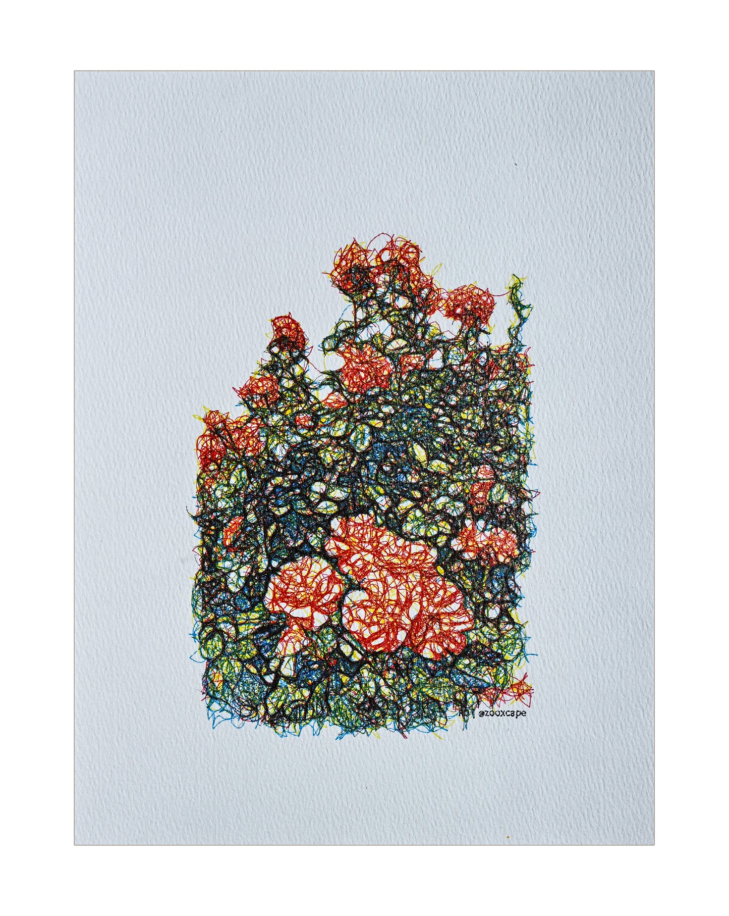 Floral Impression 16 | Pen plotter art | 9" x 12"