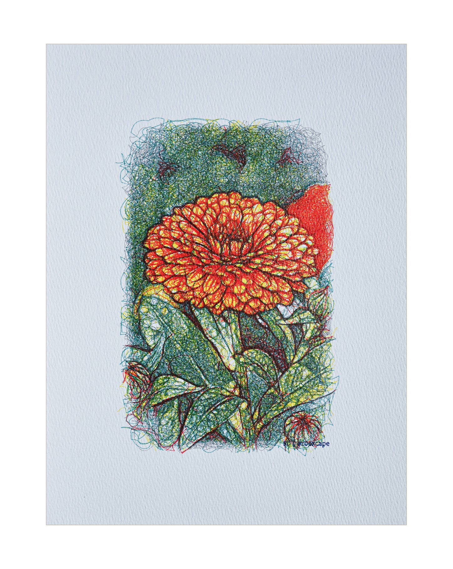 Floral Impression 2 | Generative art | 9" x 12"