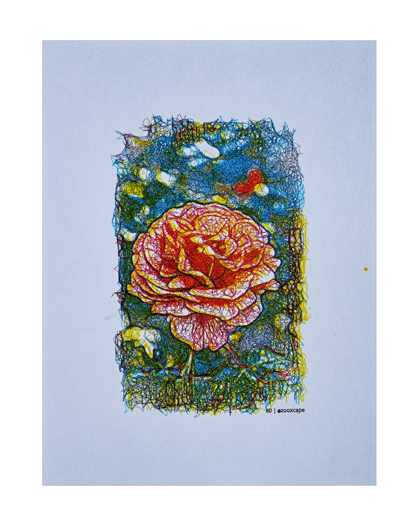 Floral Impression 20 | Pen plotter art | 9" x 12"