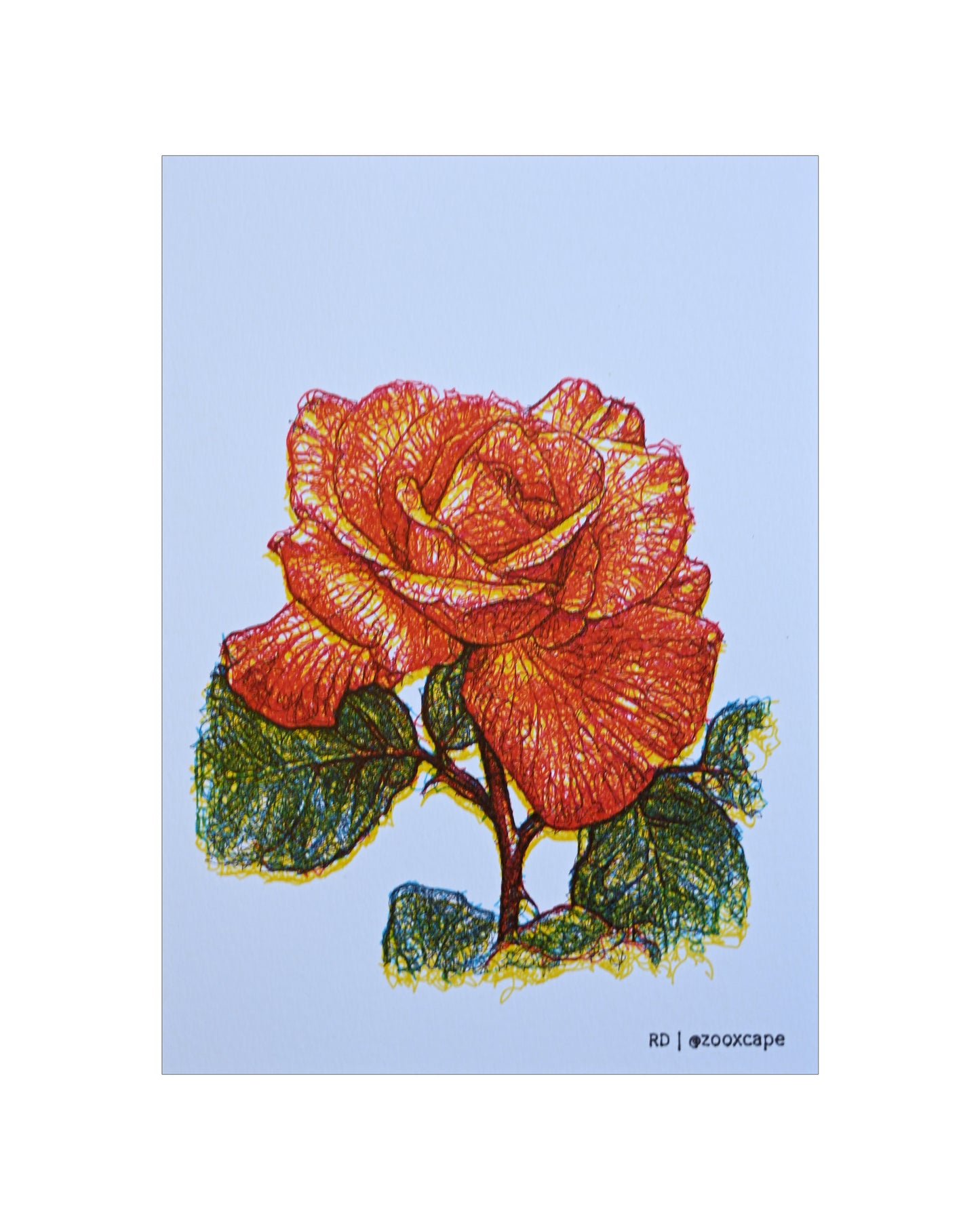 Flowers in Bloom 20 | Pen plotter art | 5" x 7"