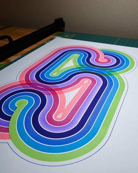 Generative art pen plotter line art featuring curved geometric - pen plotter art, generative art prints, algorithmic art