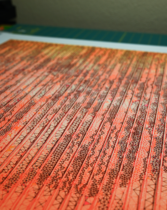 Pen plotter line drawing inspired by texture and luminous pattern -pen plotter art, generative art prints, algorithmic art