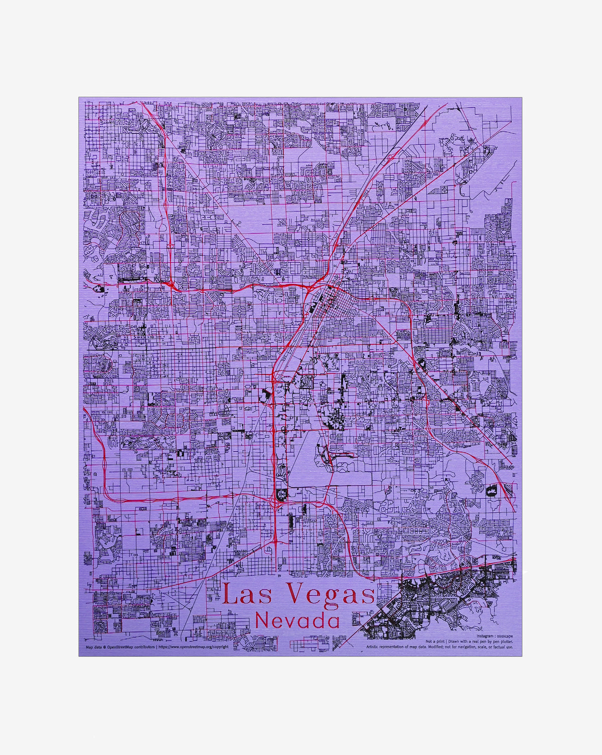 Las Vegas - 1 | Map 16" x 20"