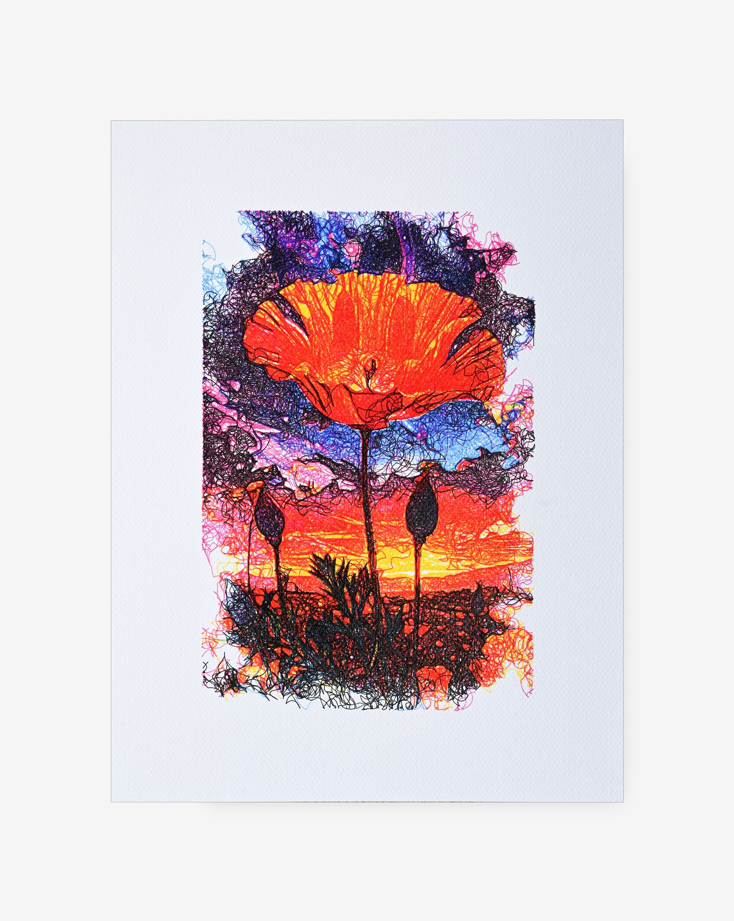 Generative art prints depicting suns generative drawing.