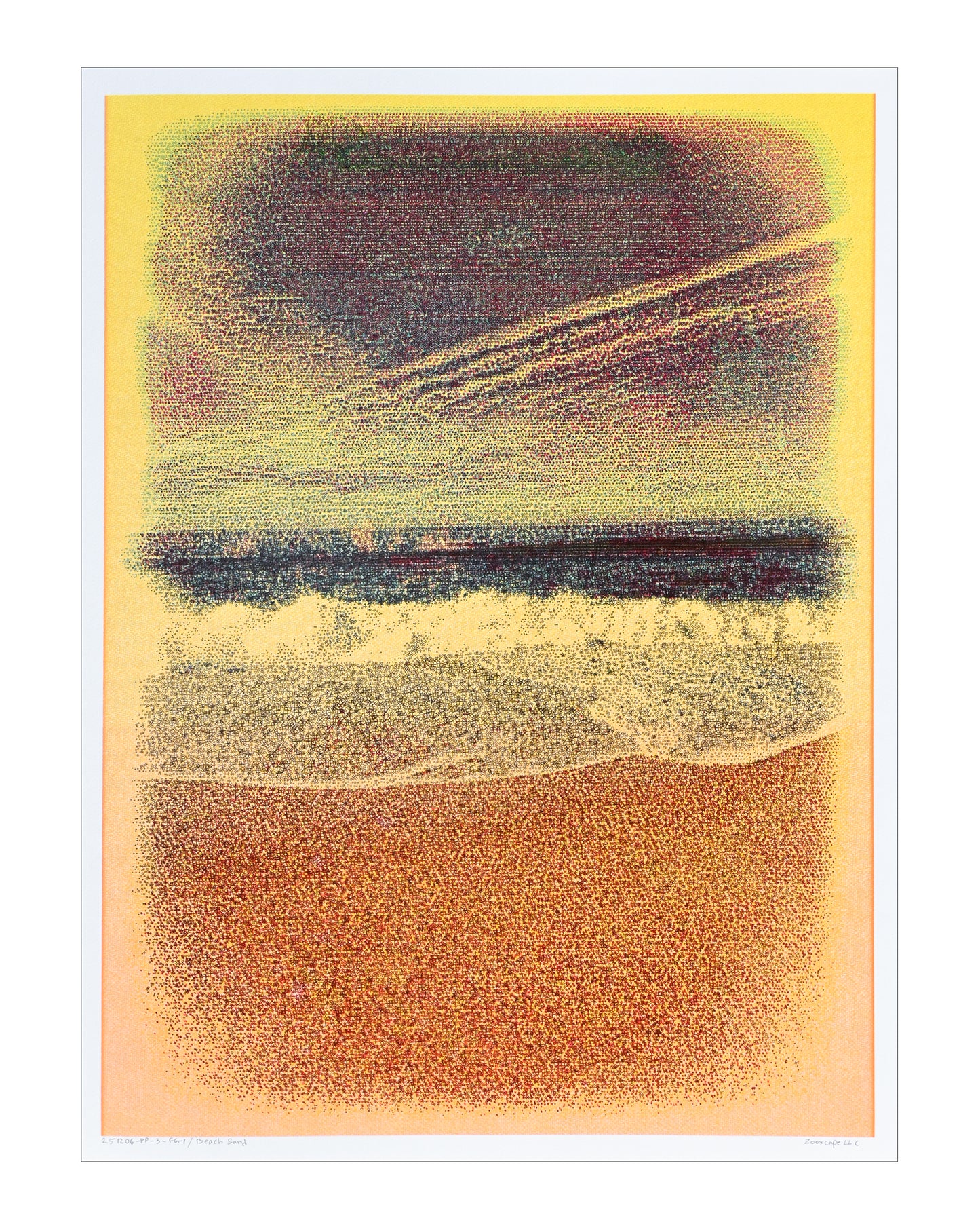 Beach sand - 22" × 30" | Framed + Mat 24" × 36"