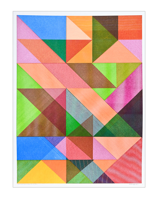 Ink Fold - 22" × 30" | Framed + Mat 24" × 36"