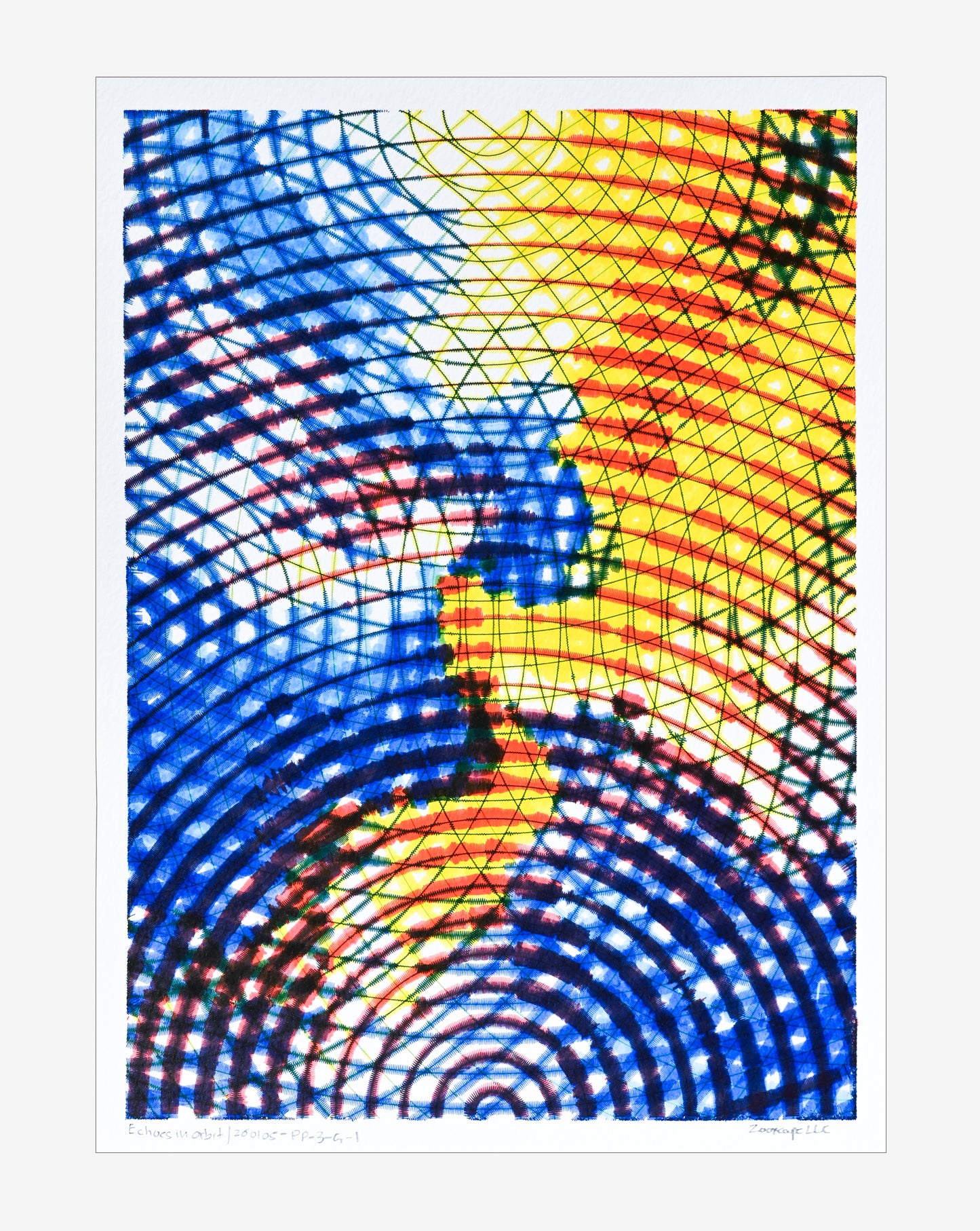Echoes in Orbit | Generative prints | 12"x16"