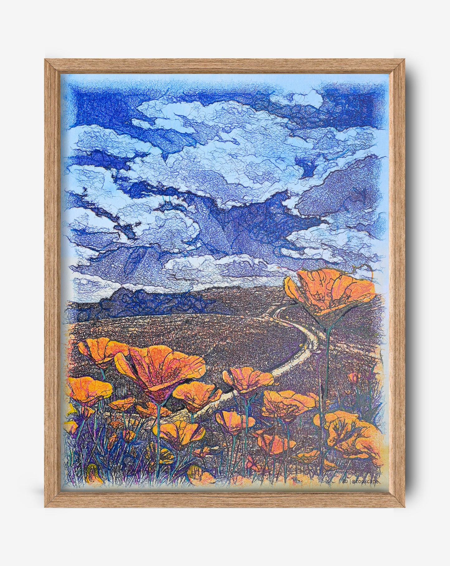 Poppy trail | 16"x20" | Canvas art