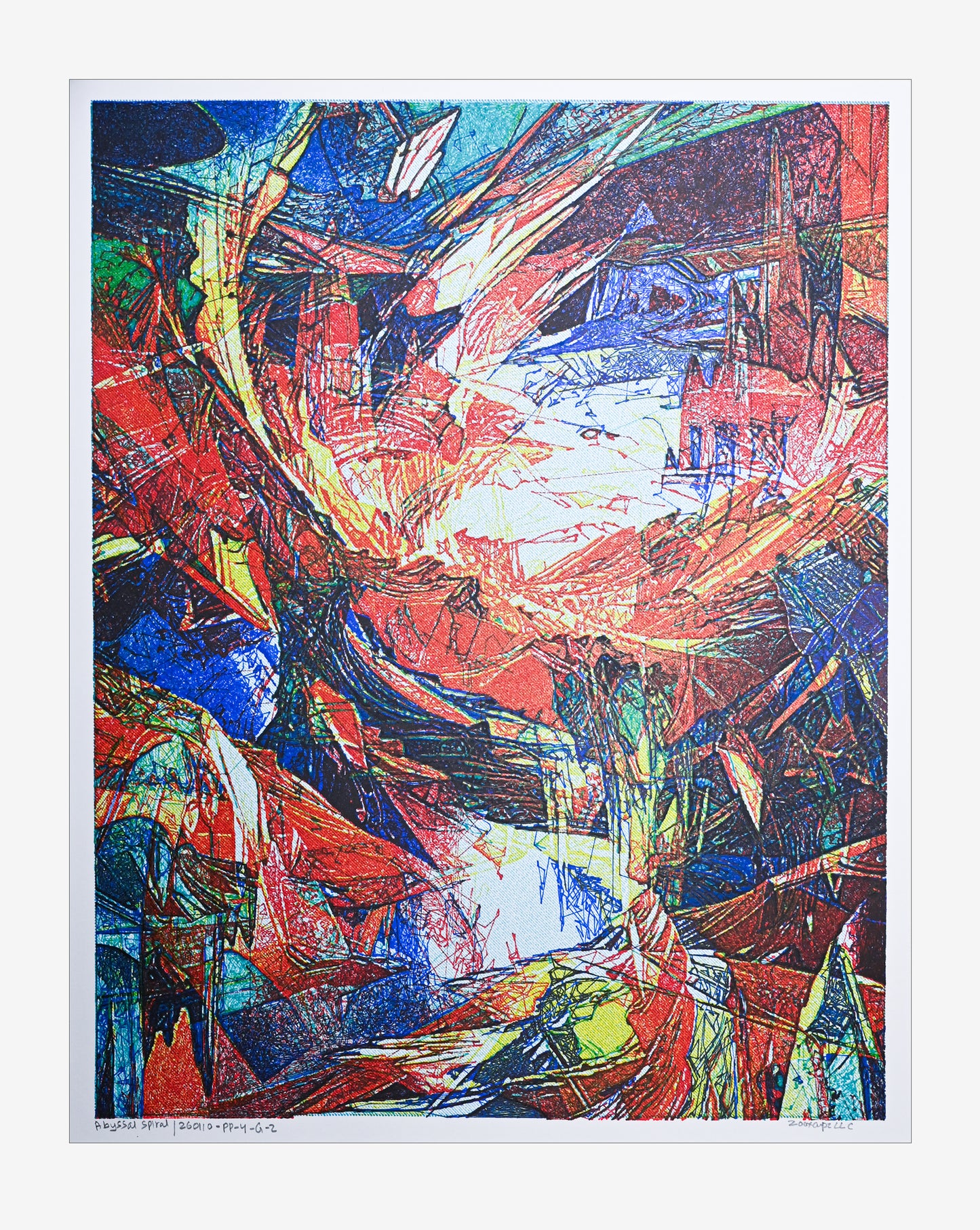 Abyssal Spiral | Algorithmic Art| 16" x 20"