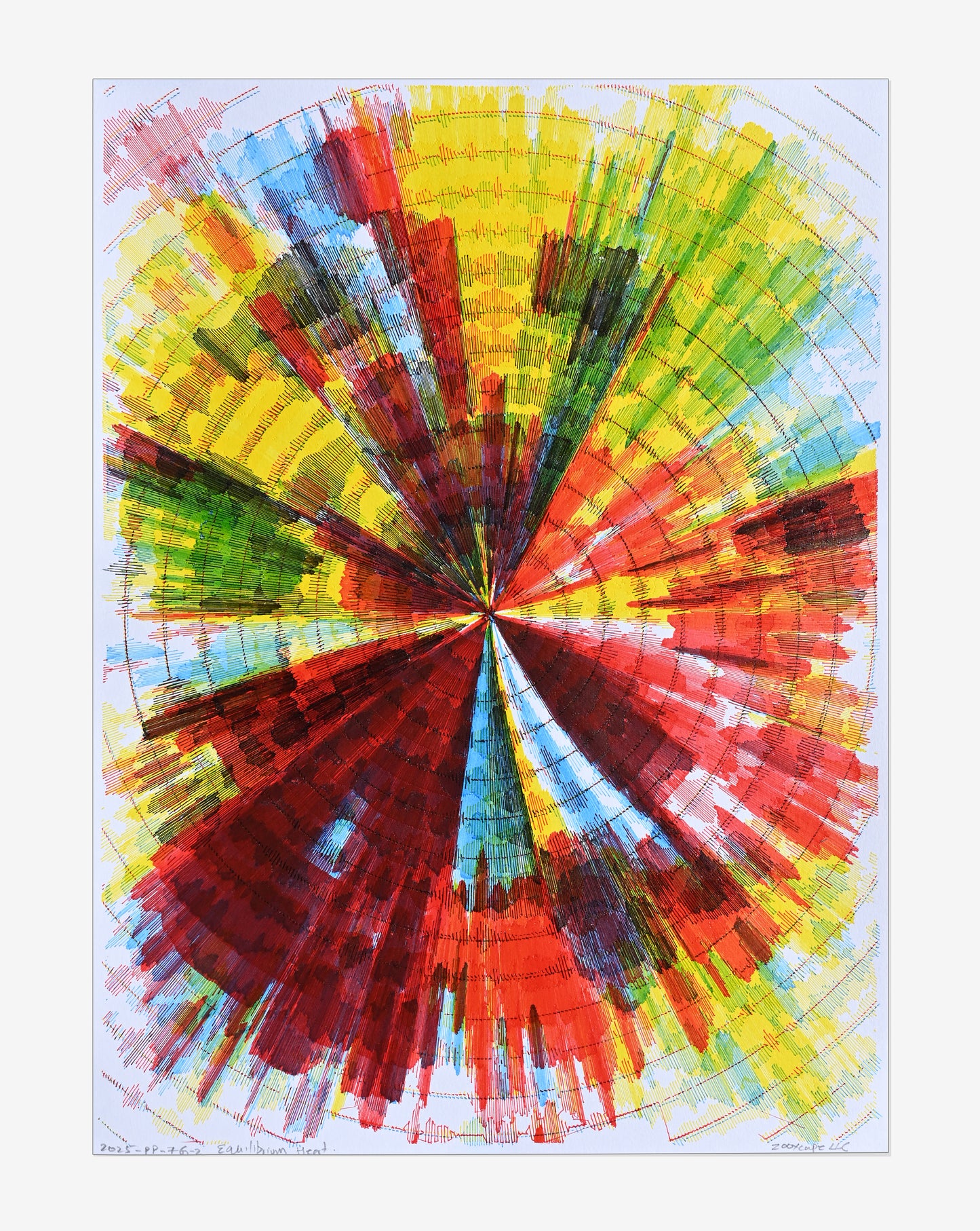 Equilibrium Heart | Algorithmic art | 12"x16"