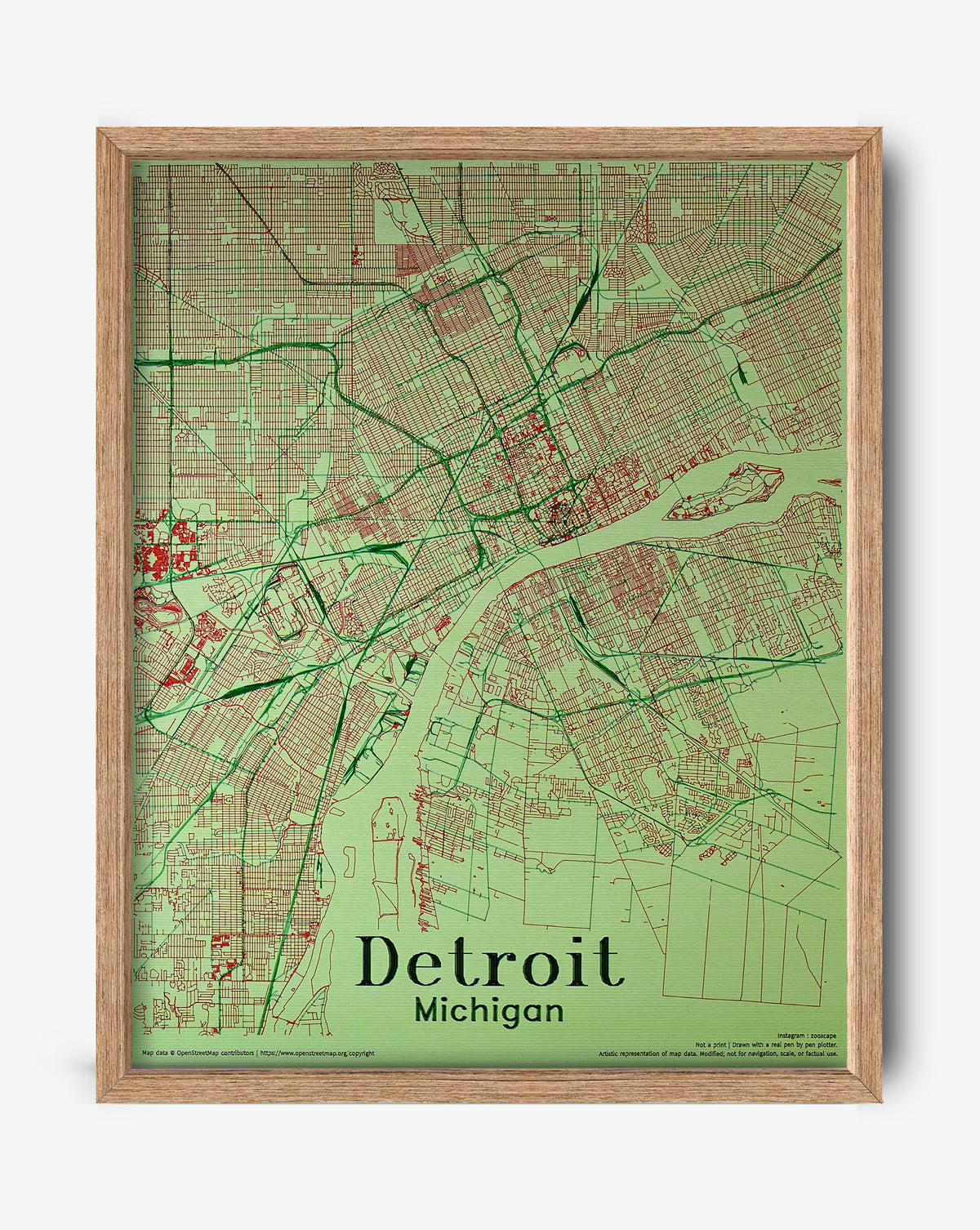Detroit - 1 | Map 16" x 20"