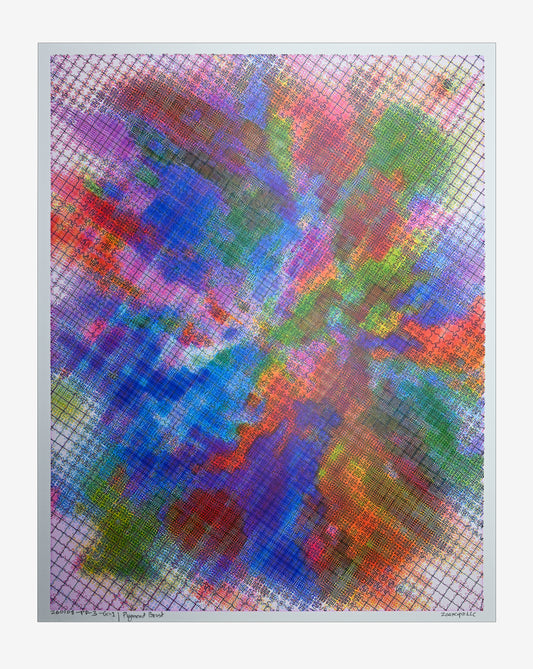 Pigment Burst | Pen Plotter Art | 16" x 20"