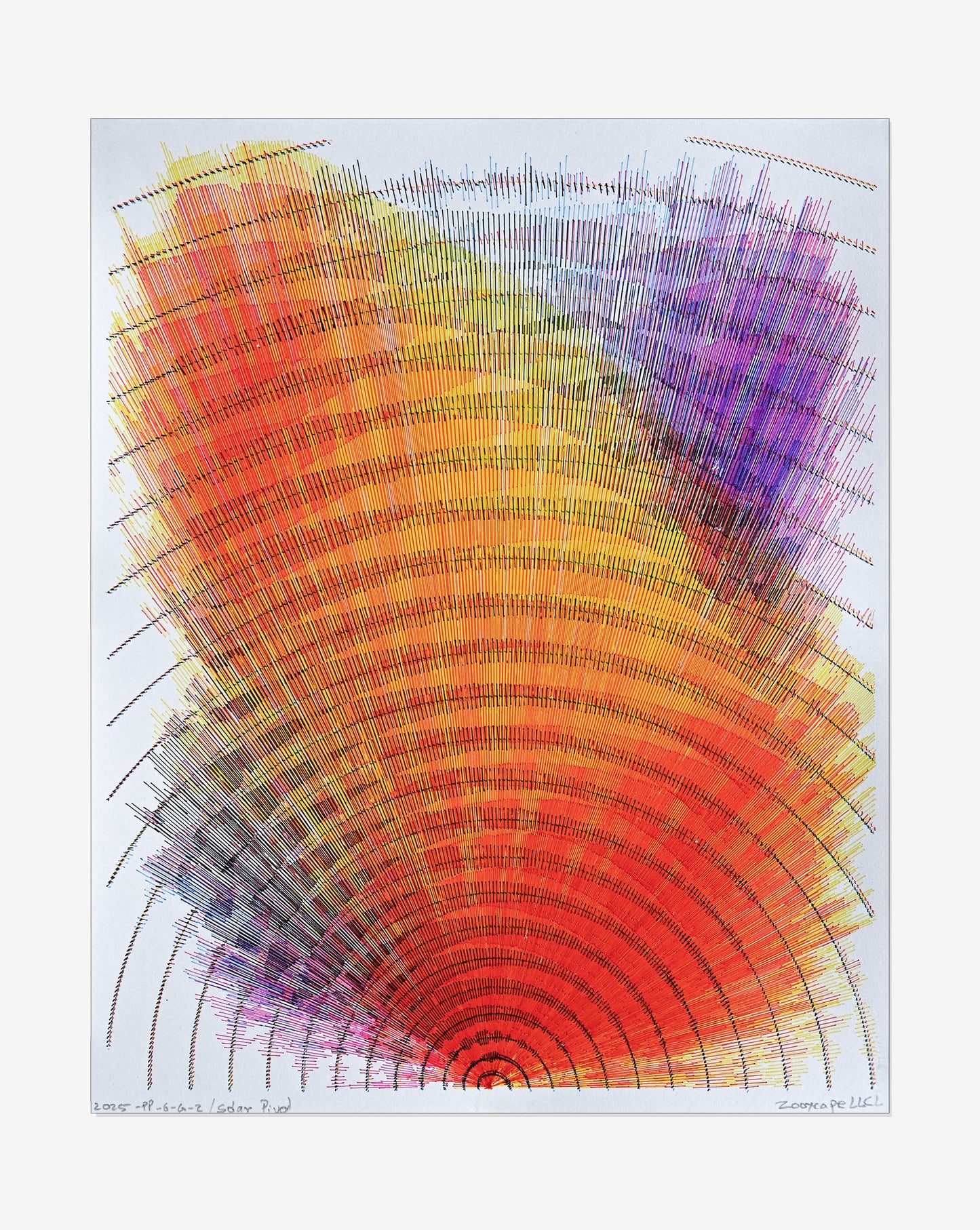 Solar Pivot | Pen plotter art | 11" x 14"