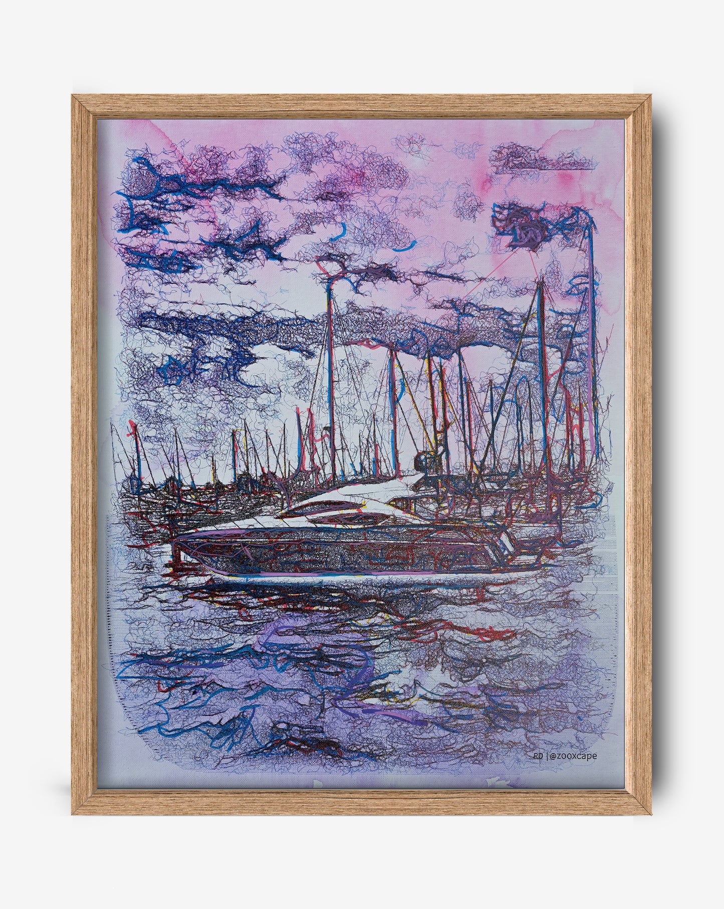 Harbor Scene Cal | 16"x20" | Canvas art