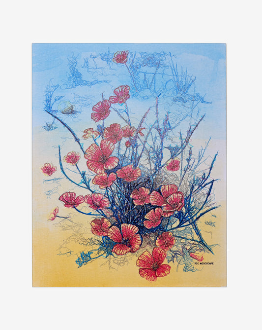Poppy Cal | 16"x20" | Canvas art