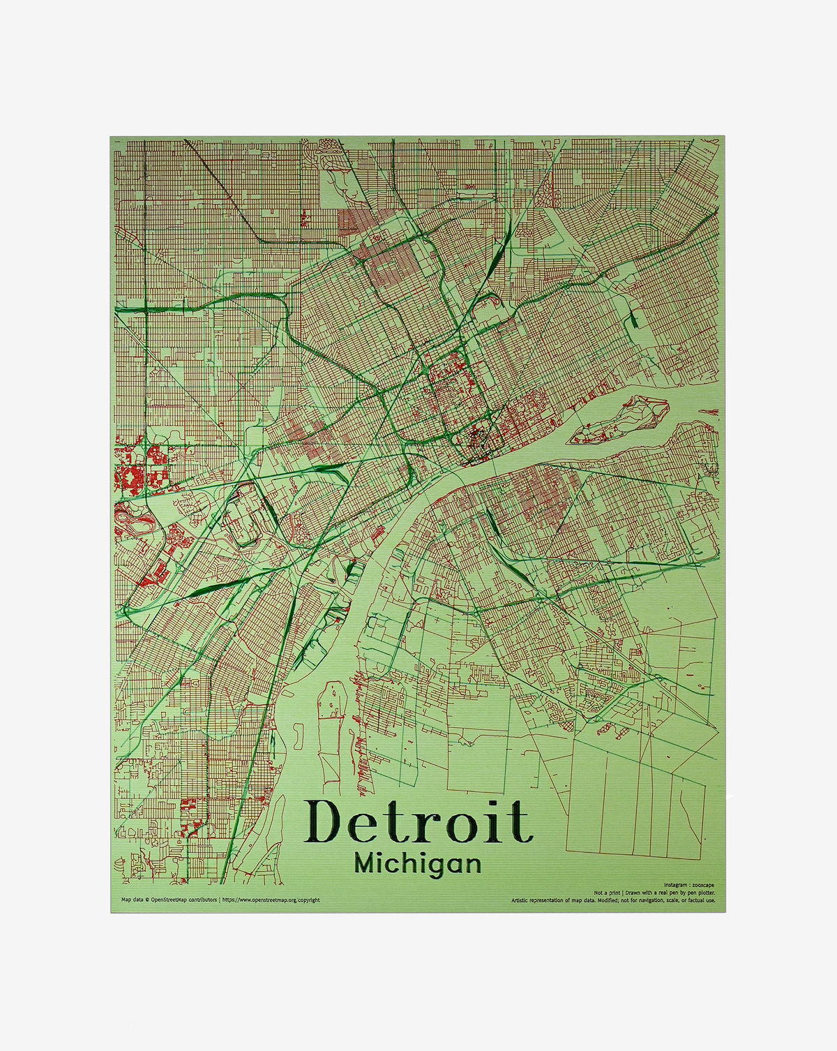 Detroit - 1 | Map 16" x 20"