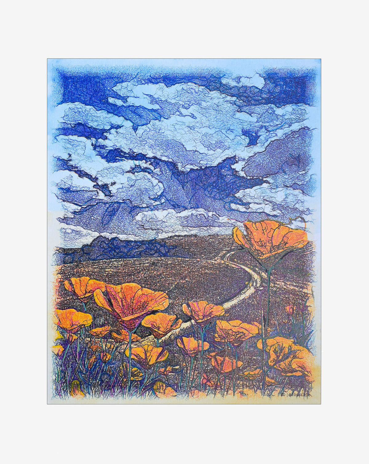 Poppy trail | 16"x20" | Canvas art