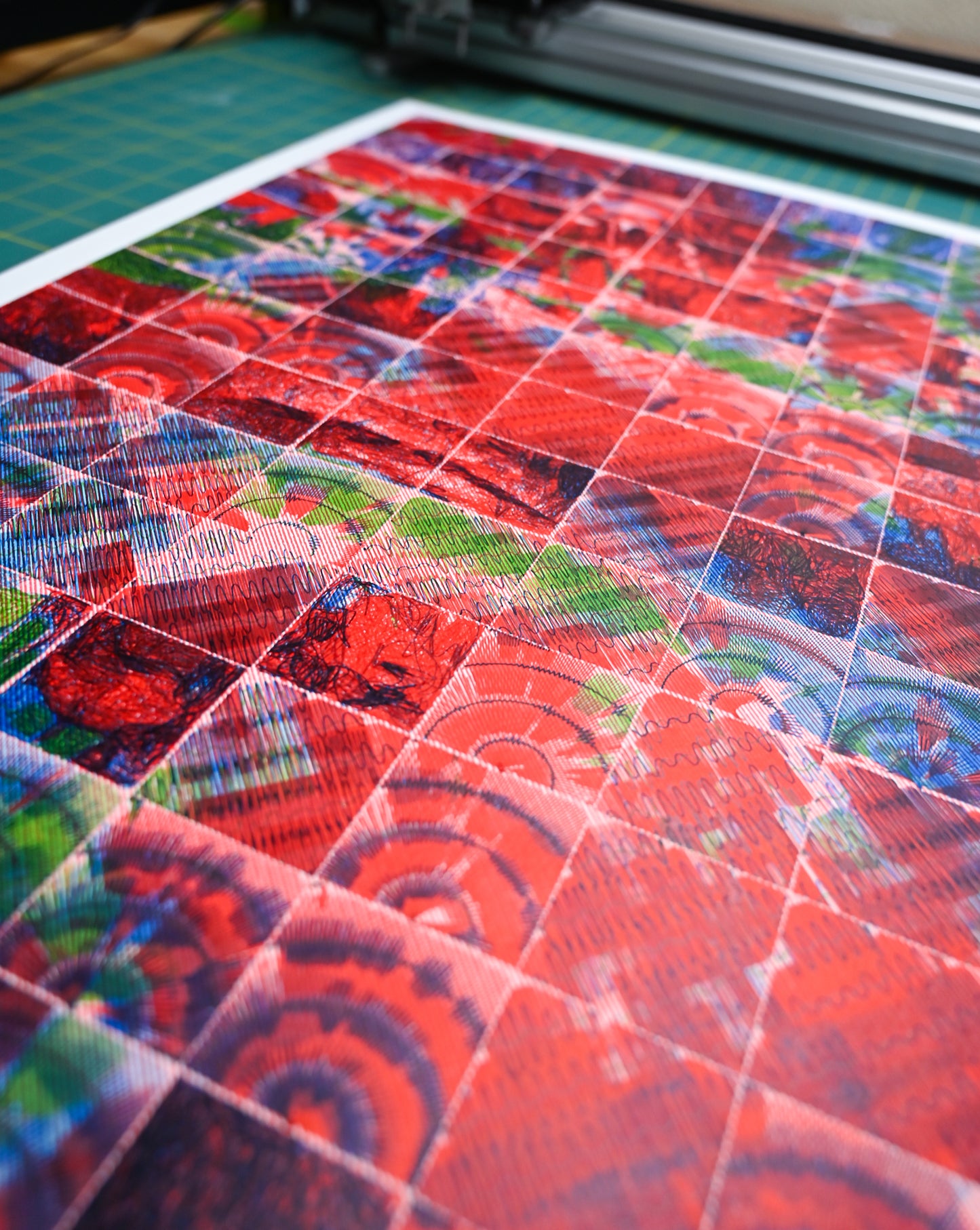 Dusk in Squares | Pen Plotter Art | 16" x 20"