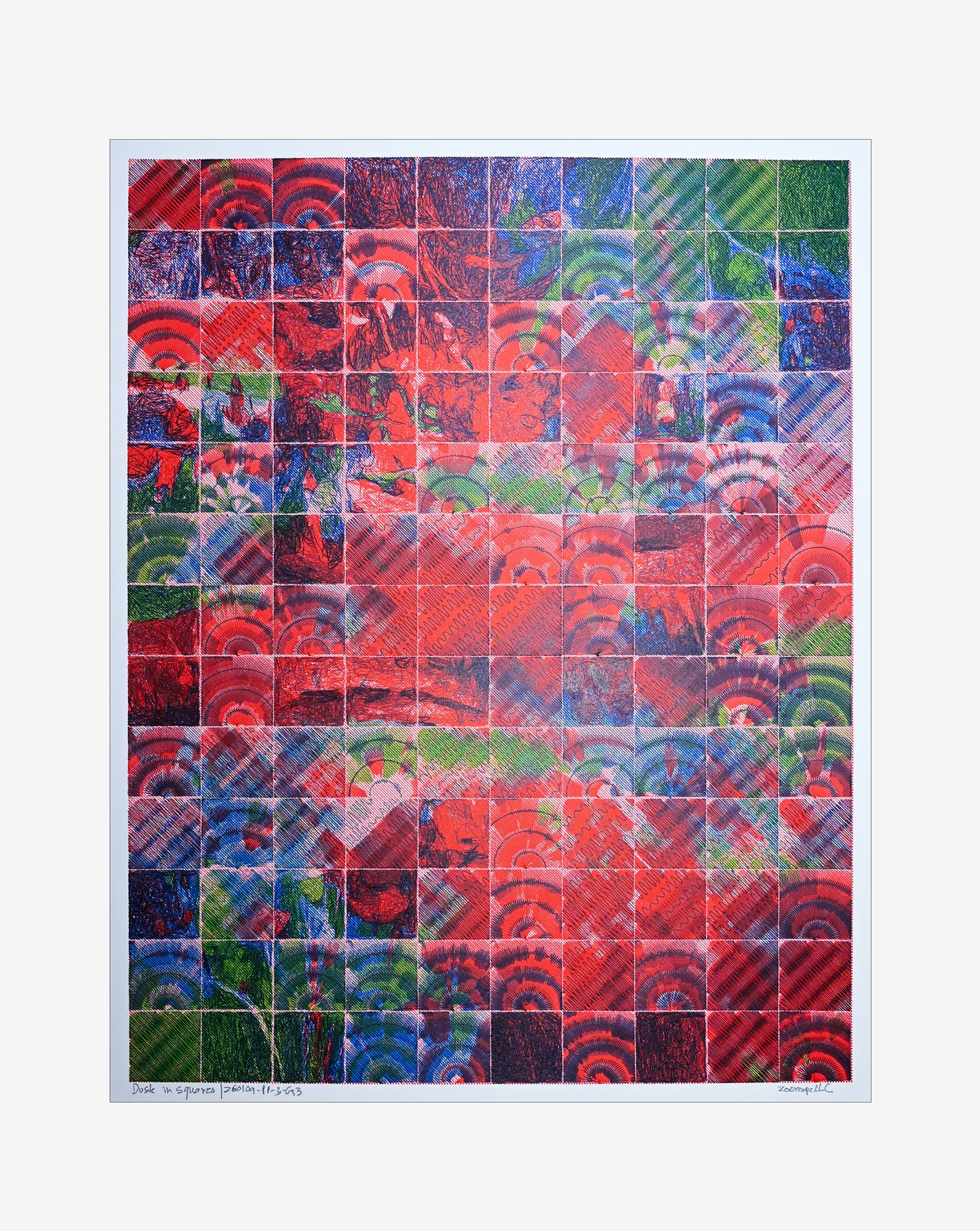 Dusk in Squares | 16" x 20"