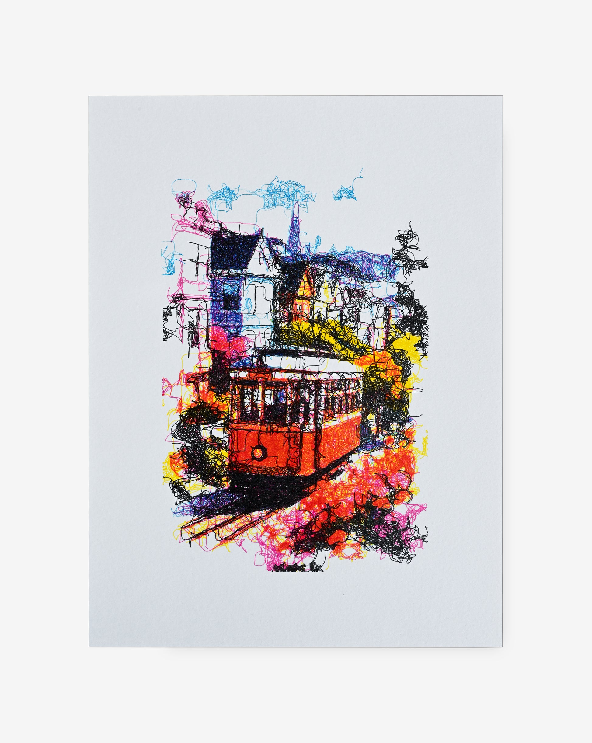 Abstract pen plotter drawing inspired by street motion – handmade geometric print- pen plotter art, generative art prints, algorithmic art, 