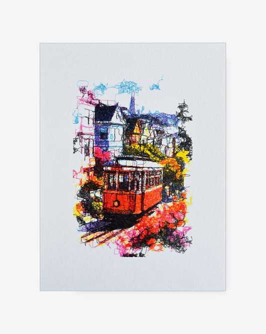 Abstract pen plotter drawing inspired by street motion – handmade geometric print- pen plotter art, generative art prints, algorithmic art, 