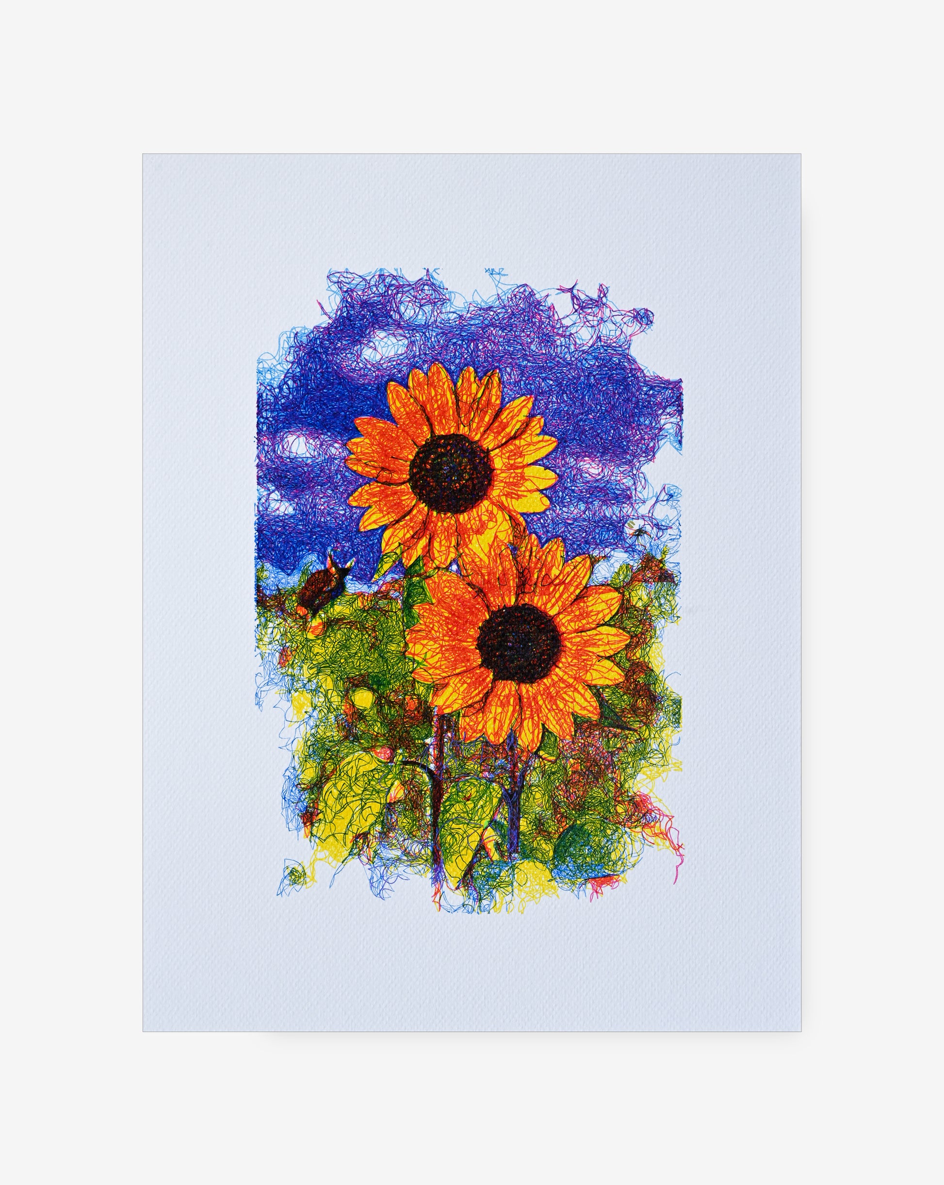 Pen plotter art created by pen plotter  machine. 