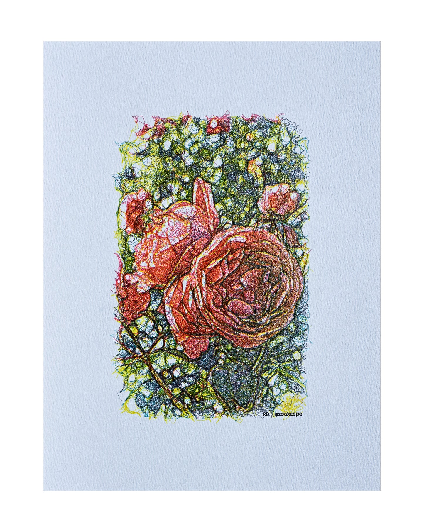 Floral Impression 11 | Generative art | 9" x 12"