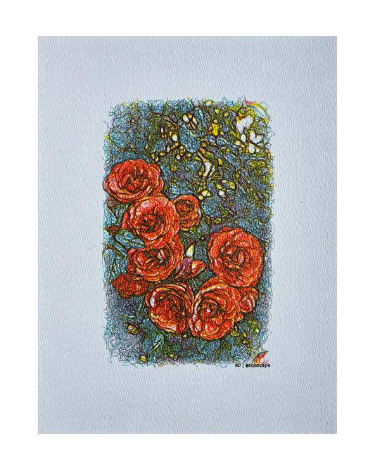 Floral Impression 12 | Generative art | 9" x 12"