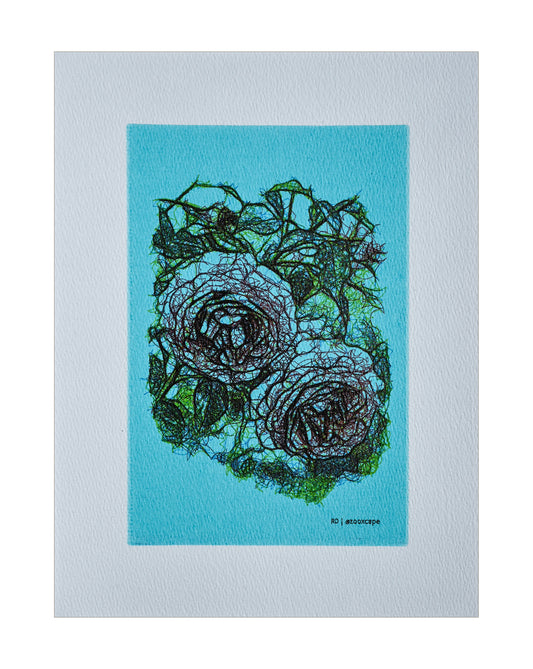 Floral Impression 19 | Pen plotter art | 9" x 12"