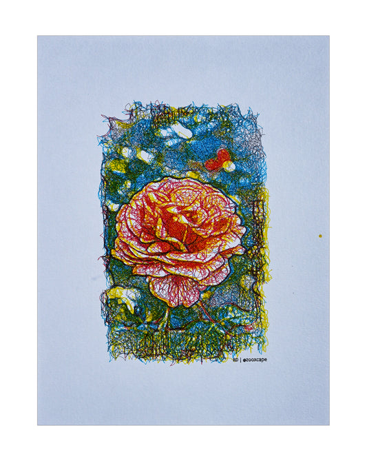 Floral Impression 20 | Pen plotter art | 9" x 12"