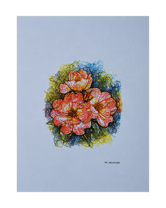 Floral Impression 32 | Generative art | 9" x 12"
