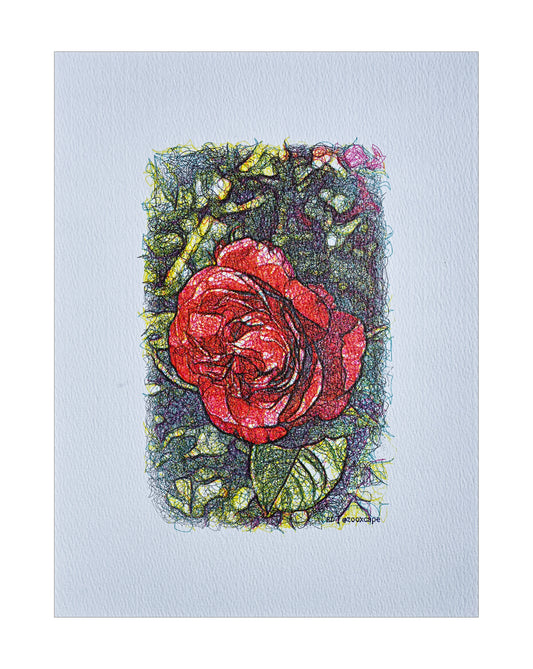 Floral Impression 9 | Algorithmic art | 9" x 12"