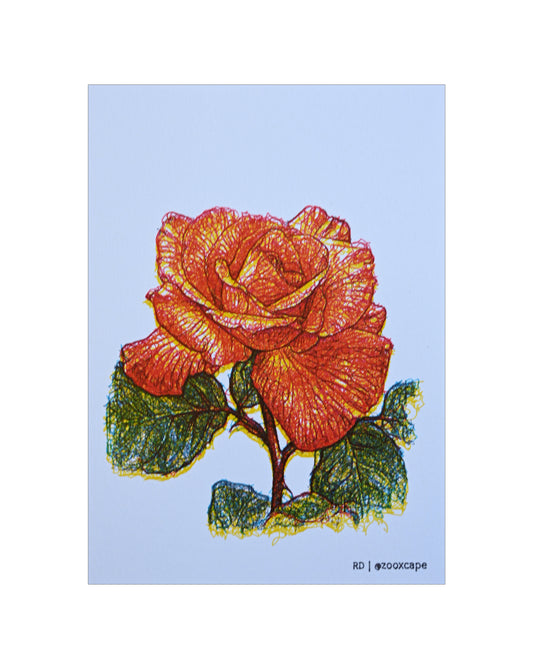 Flowers in Bloom 20 | Pen plotter art | 5" x 7"
