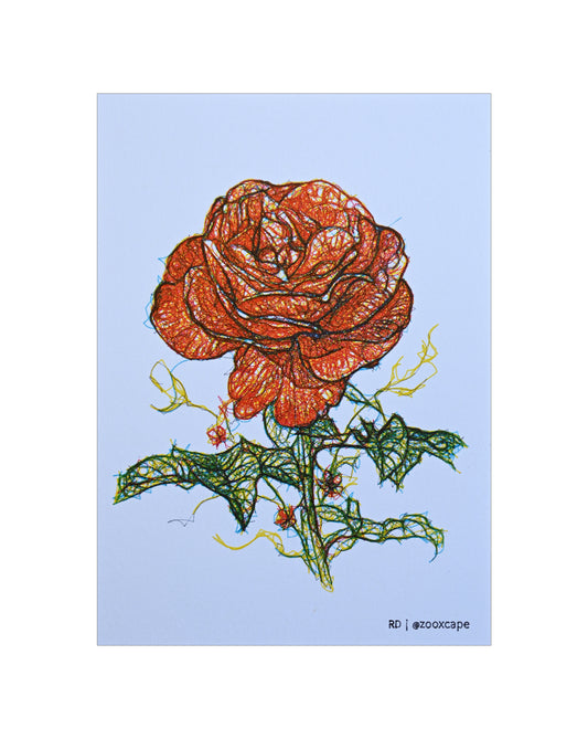Flowers in Bloom 24 | Pen plotter art | 5" x 7"