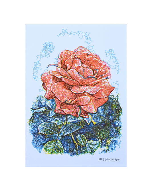Flowers in Bloom 25 | Pen plotter art | 5" x 7"
