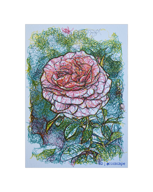 Flowers in Bloom 29 | Pen plotter art | 5" x 7"
