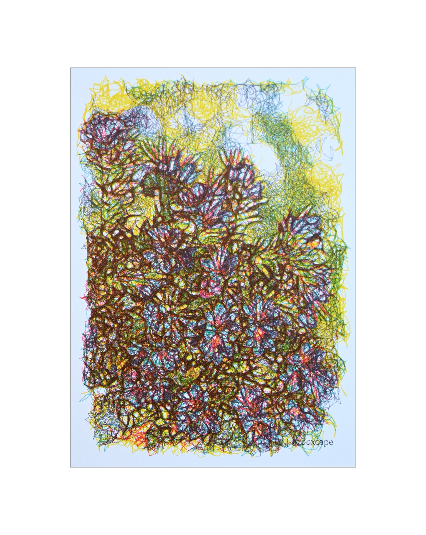 Flowers in Bloom 9 | Pen plotter art art | 5" x 7"