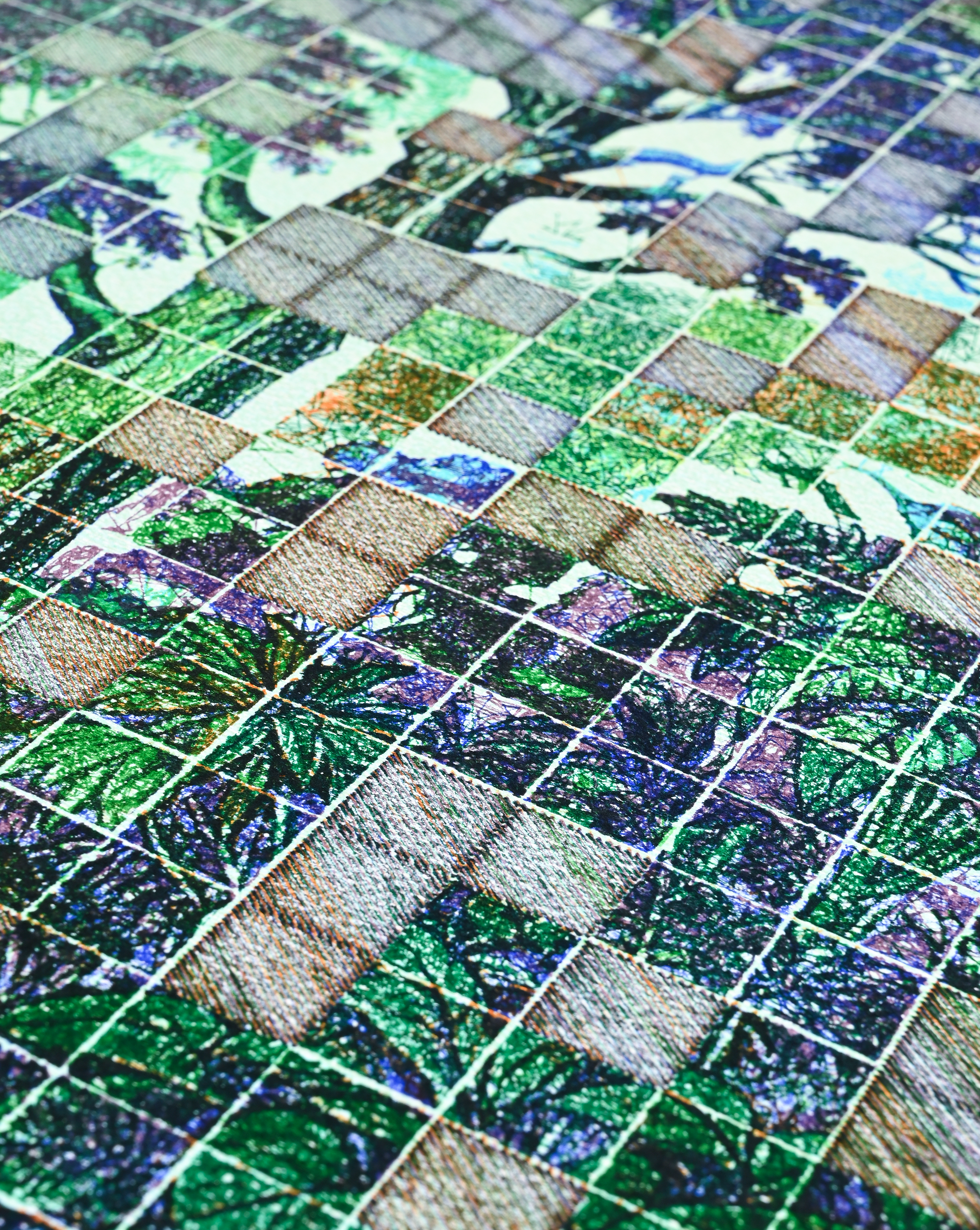 Machine-drawn geometric pattern resembling garden trellis –Generative art prints artwork-details 1